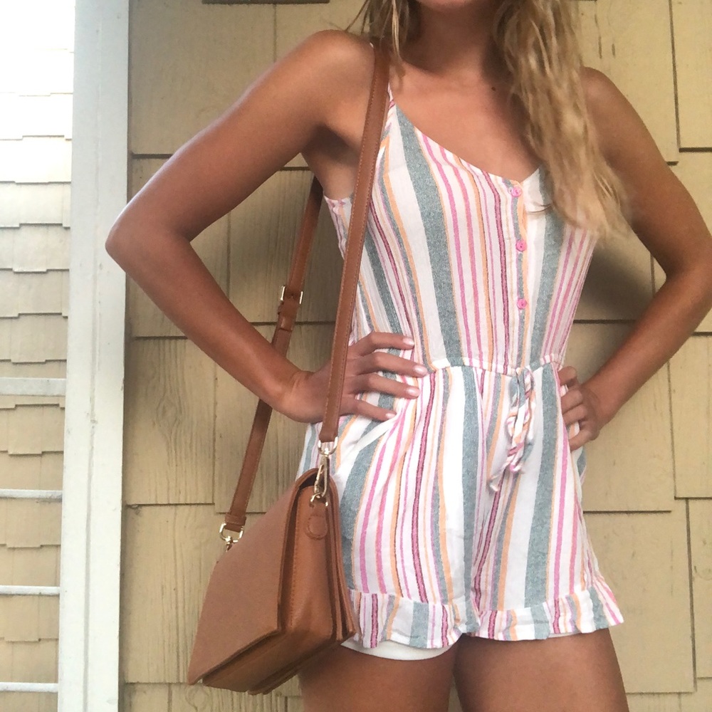 SOLD Striped Romper - Picture 2 of 6
